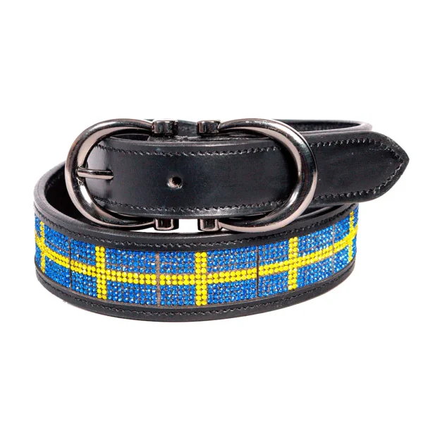 Svart läderbälte 110 cm