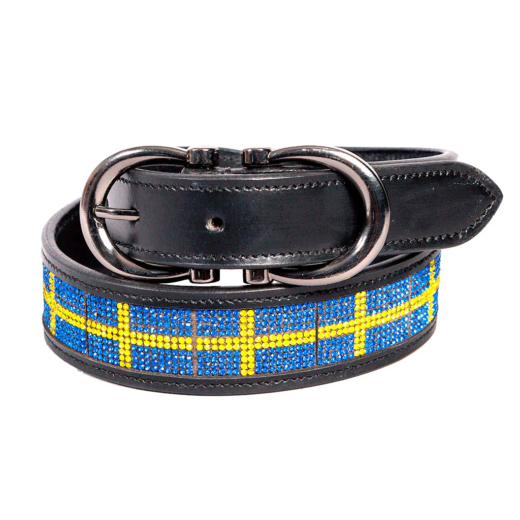 Svart läderbälte 110 cm